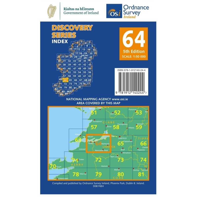 OSI Discovery Series Sheet 64 Clare Kerry Limerick 5th Edition 2020-1